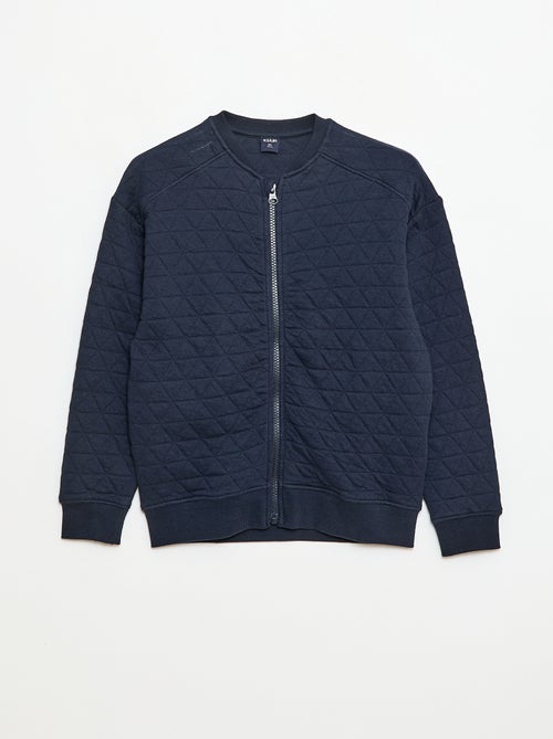 Sudadera con cremallera y acolchada en algodón liso - Kiabi