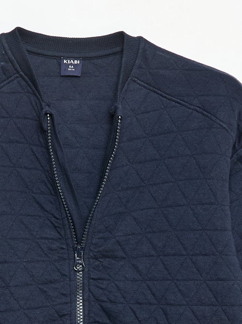 Sudadera con cremallera y acolchada en algodón liso - Kiabi
