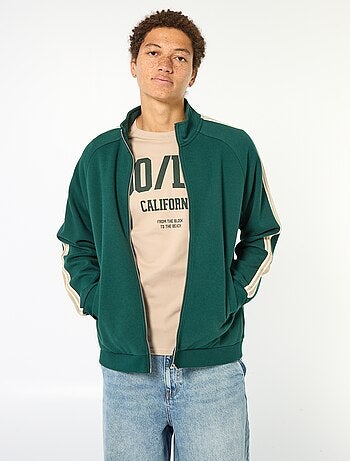 Sudadera con cremallera y banda lateral