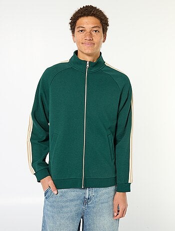 Sudadera con cremallera y banda lateral