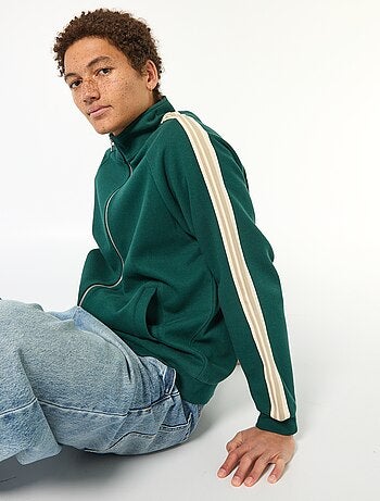 Sudadera con cremallera y banda lateral