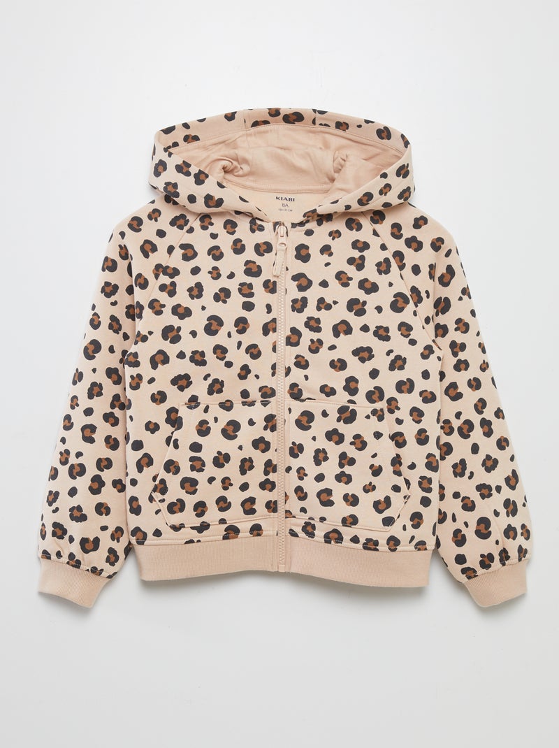 Sudadera con cremallera y capucha - colección fácil de poner BEIGE - Kiabi