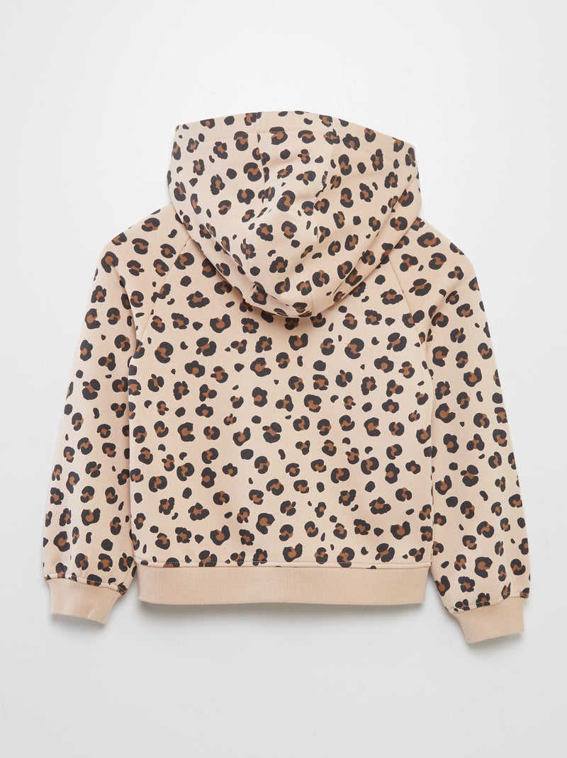 Sudadera con cremallera y capucha - colección fácil de poner BEIGE - Kiabi