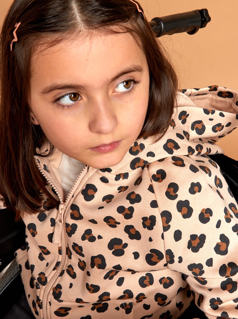 Sudadera con cremallera y capucha - colección fácil de poner BEIGE - Kiabi
