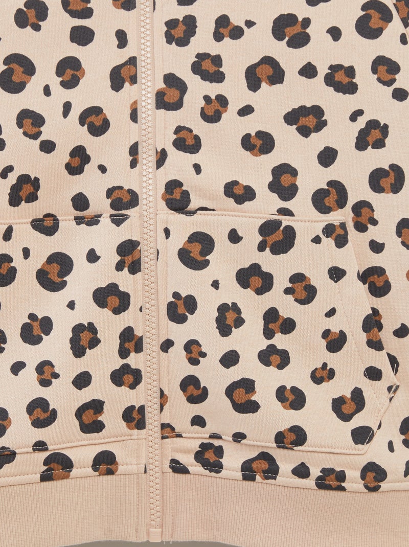 Sudadera con cremallera y capucha - colección fácil de poner BEIGE - Kiabi