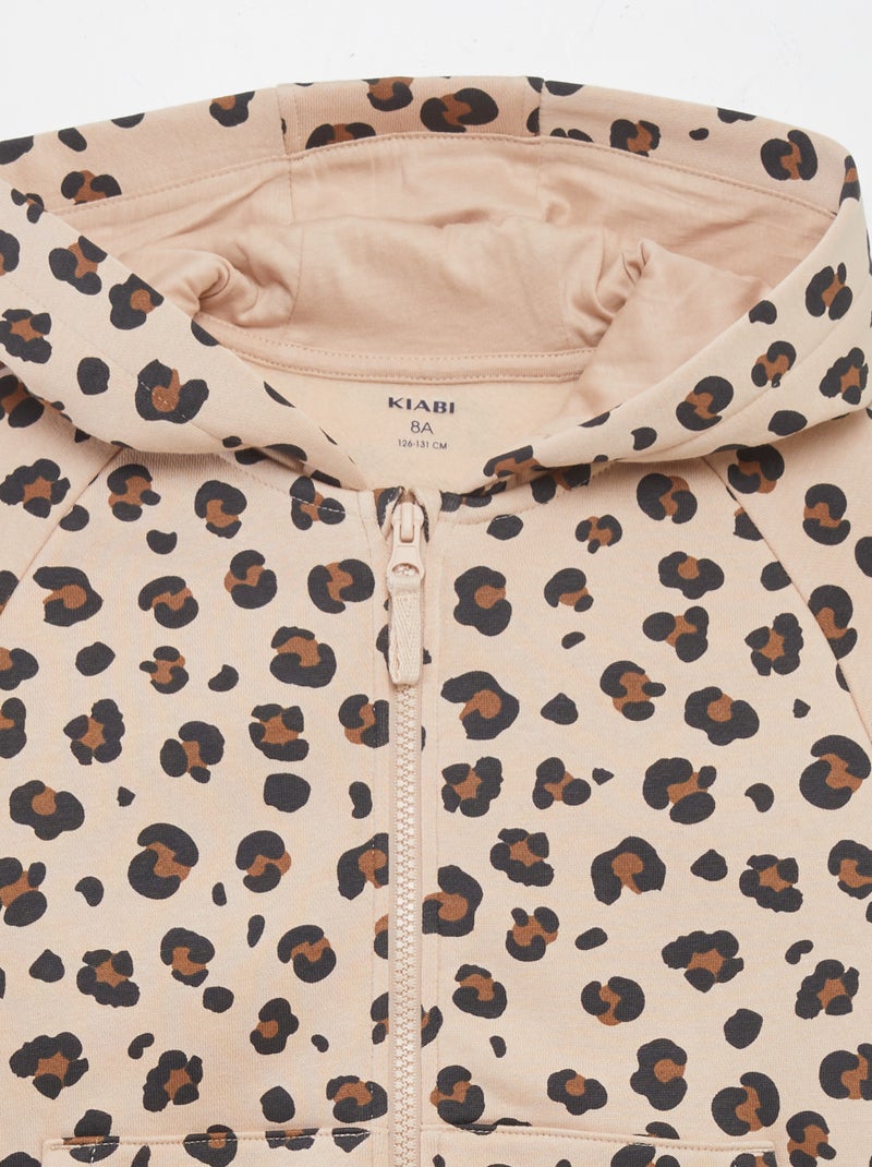 Sudadera con cremallera y capucha - colección fácil de poner BEIGE - Kiabi