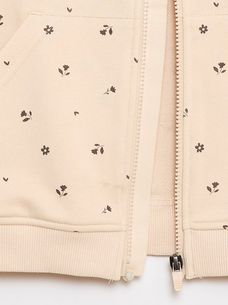 Sudadera con cremallera y capucha - Colección fácil de poner Beige - Kiabi