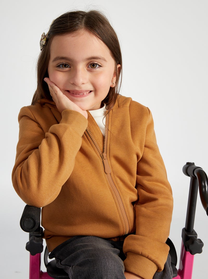 Sudadera con cremallera y capucha - So Easy MARRON - Kiabi
