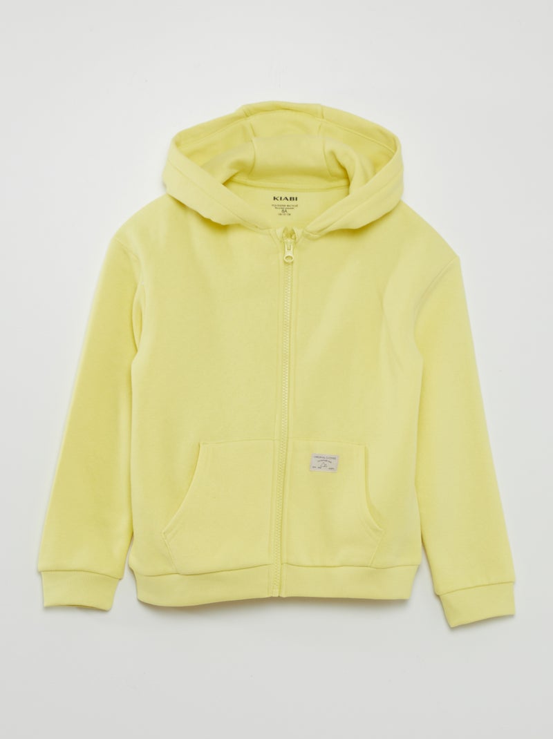 Sudadera con cremallera y capucha AMARILLO - Kiabi
