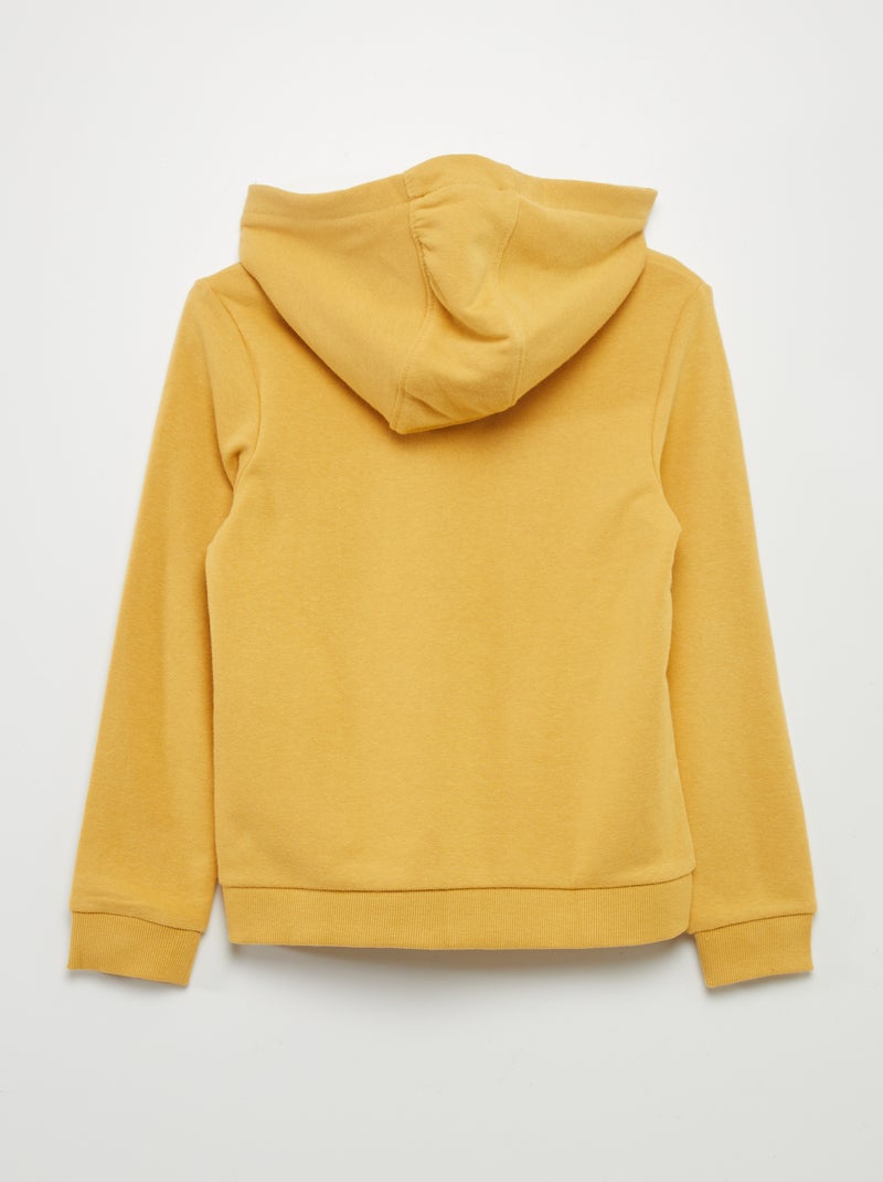 Sudadera con cremallera y capucha amarillo - Kiabi