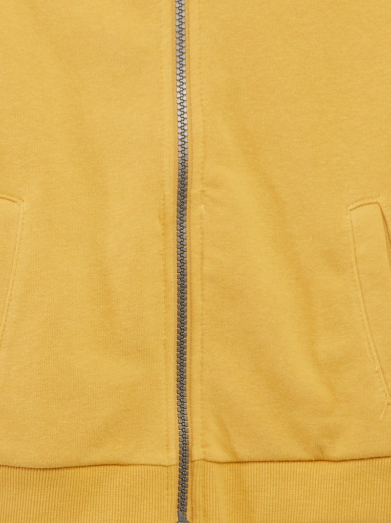 Sudadera con cremallera y capucha amarillo - Kiabi