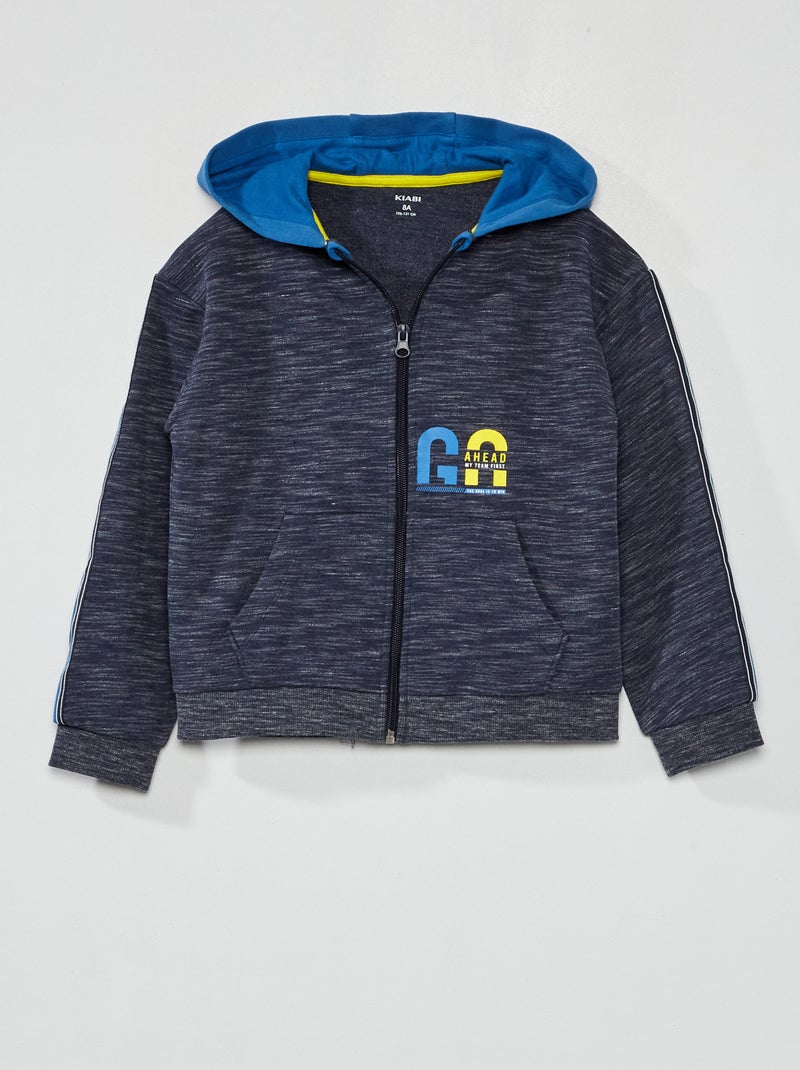 Sudadera con cremallera y capucha AZUL - Kiabi