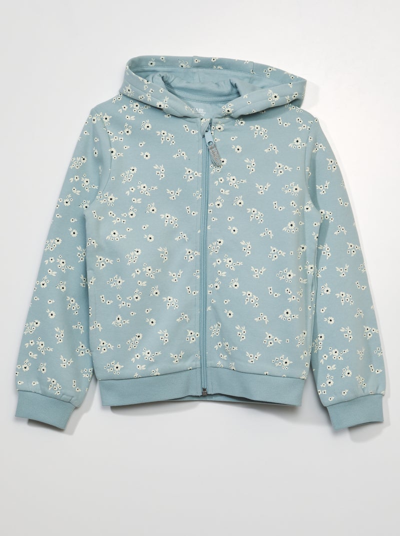 Sudadera con cremallera y capucha AZUL - Kiabi