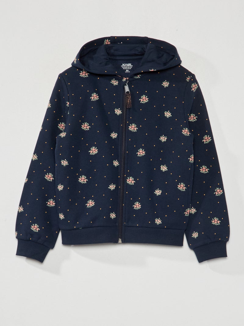 Sudadera con cremallera y capucha AZUL - Kiabi