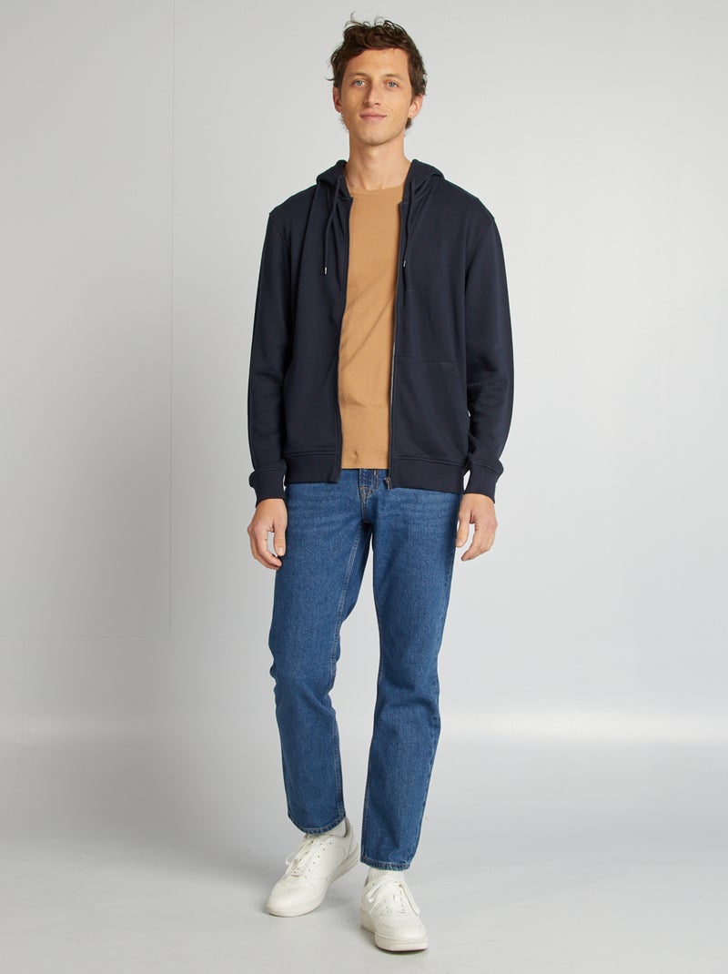 Sudadera con cremallera y capucha AZUL - Kiabi