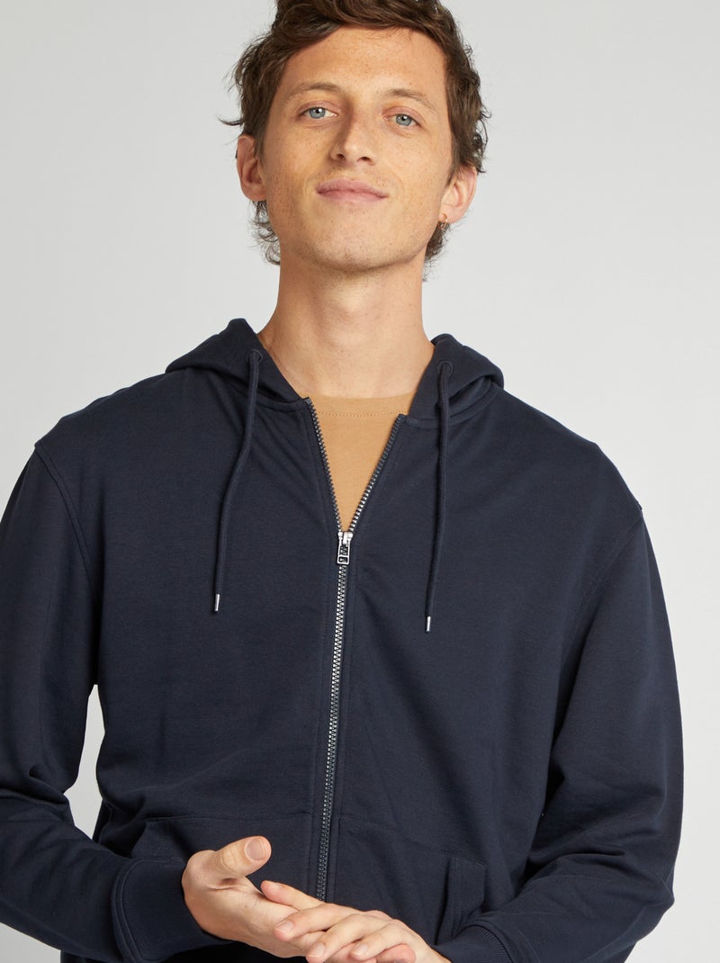 Sudadera con cremallera y capucha AZUL - Kiabi