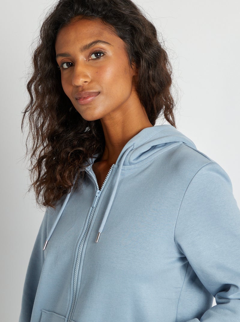 Sudadera con cremallera y capucha AZUL - Kiabi