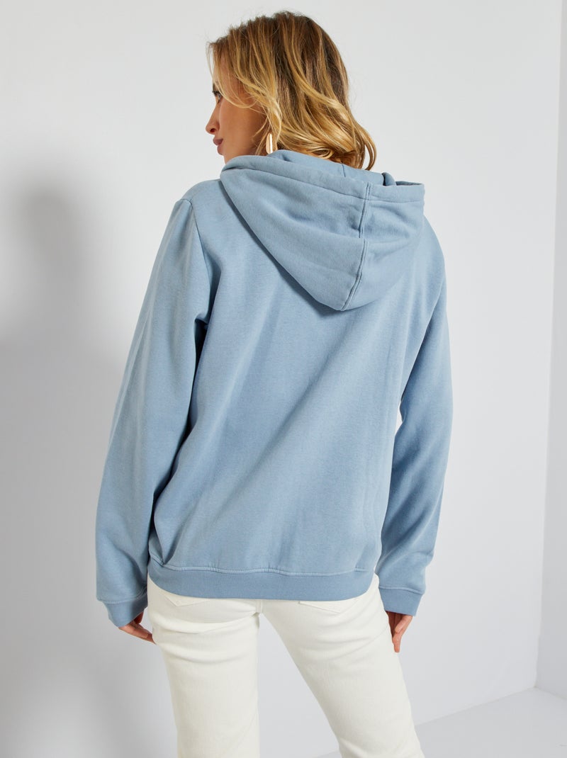 Sudadera con cremallera y capucha azul denim - Kiabi