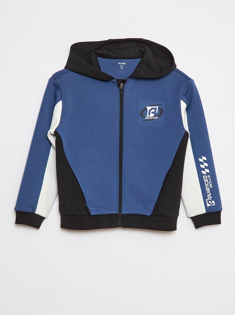 Sudadera con cremallera y capucha Azul - Kiabi