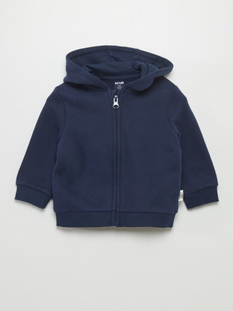 Sudadera con cremallera y capucha AZUL OSCURO - Kiabi