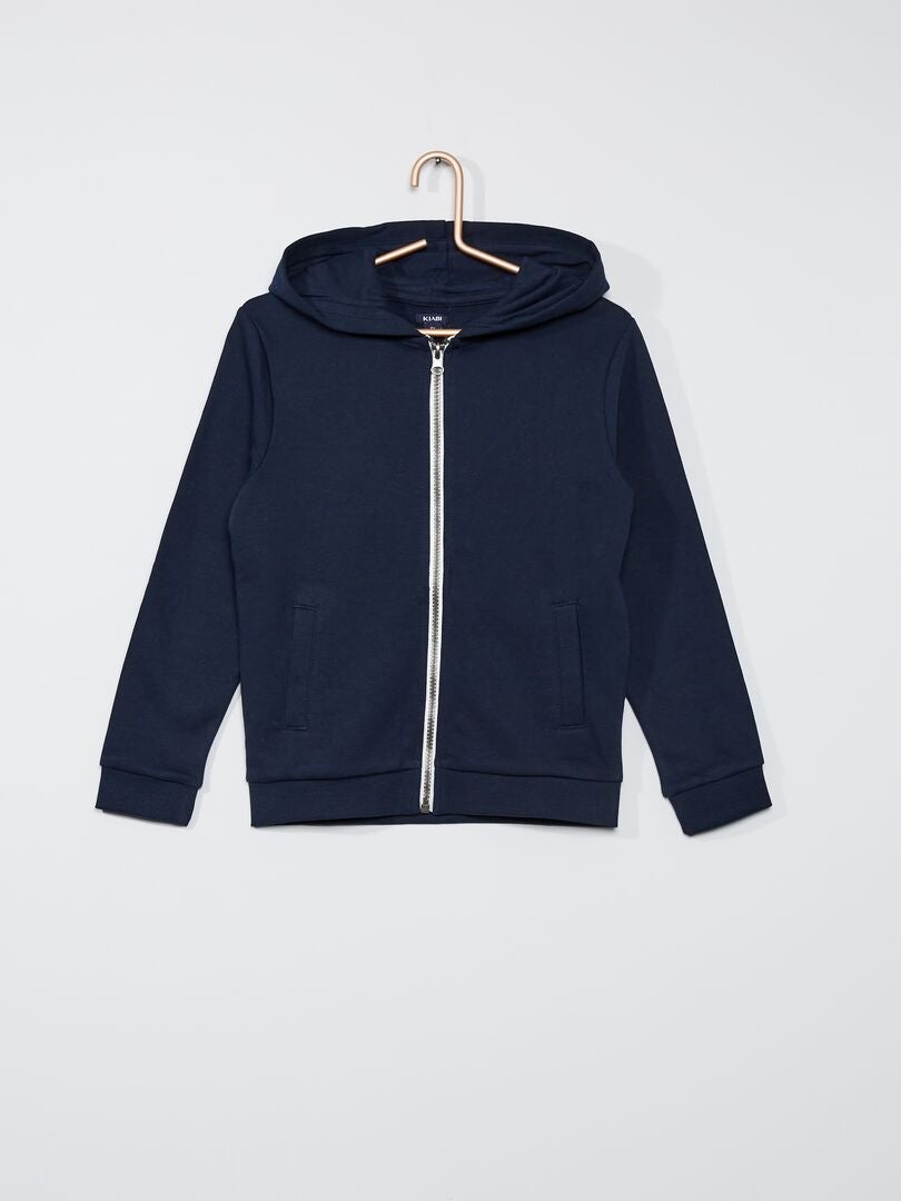 Sudadera con cremallera y capucha azul - Kiabi