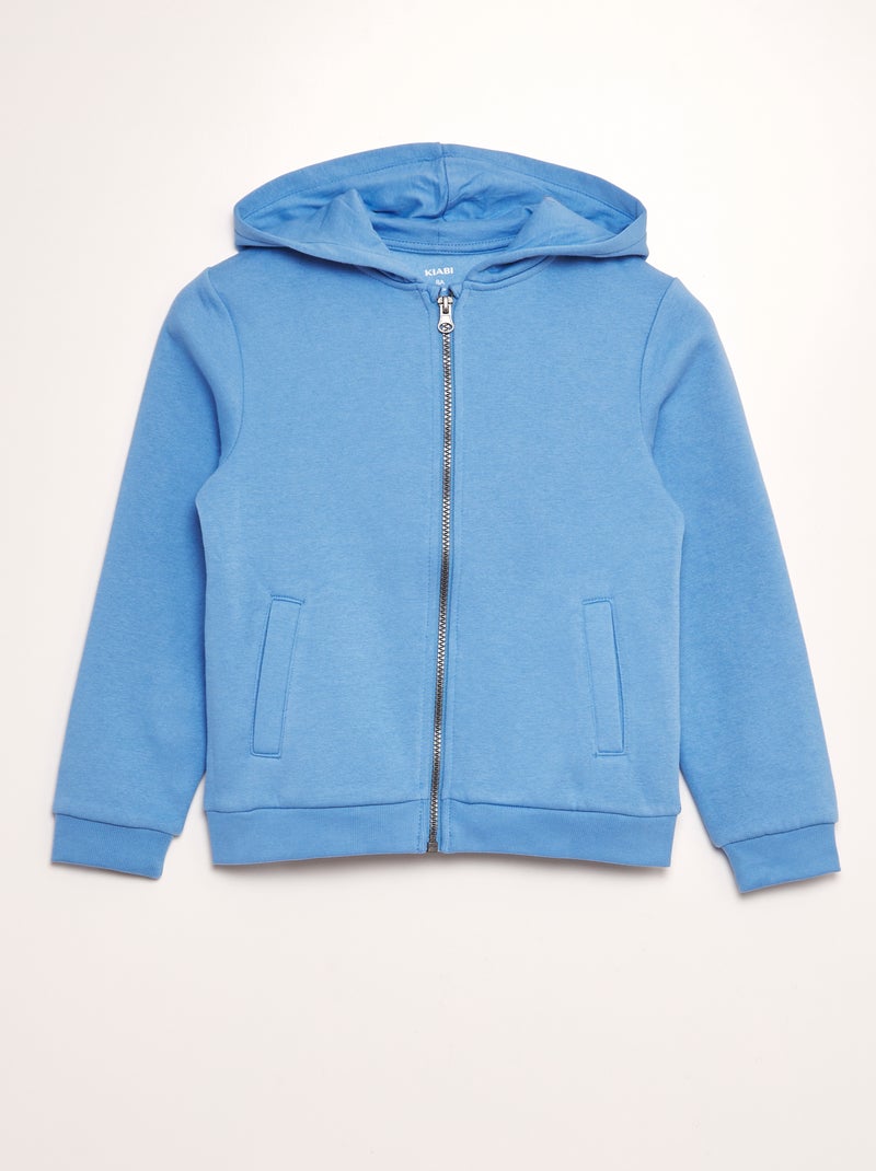 Sudadera con cremallera y capucha AZUL - Kiabi