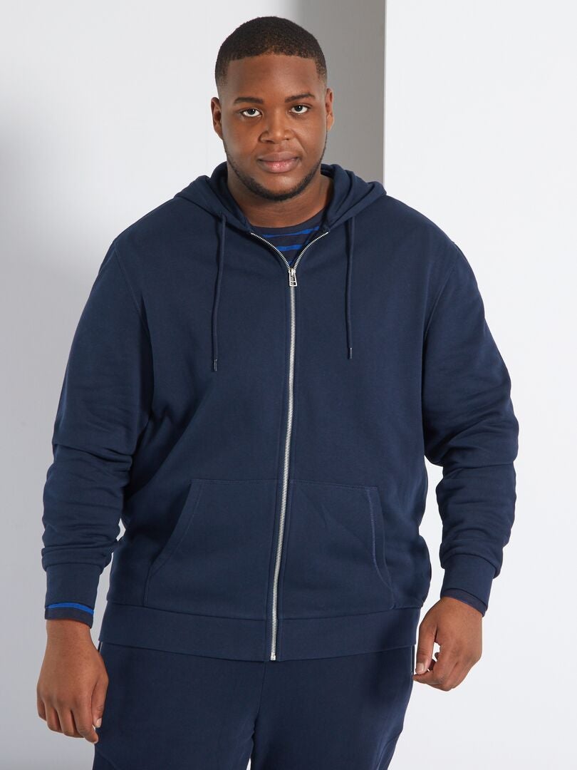 Sudadera con cremallera y capucha AZUL - Kiabi