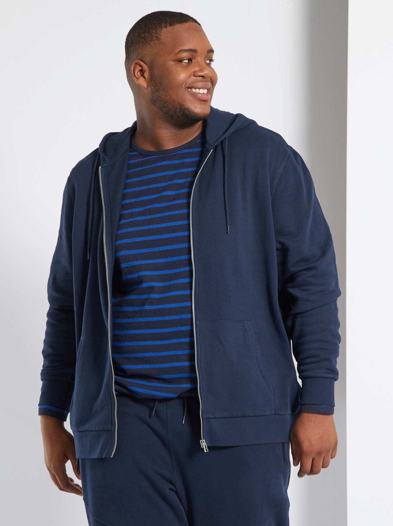 Sudadera con cremallera y capucha AZUL - Kiabi