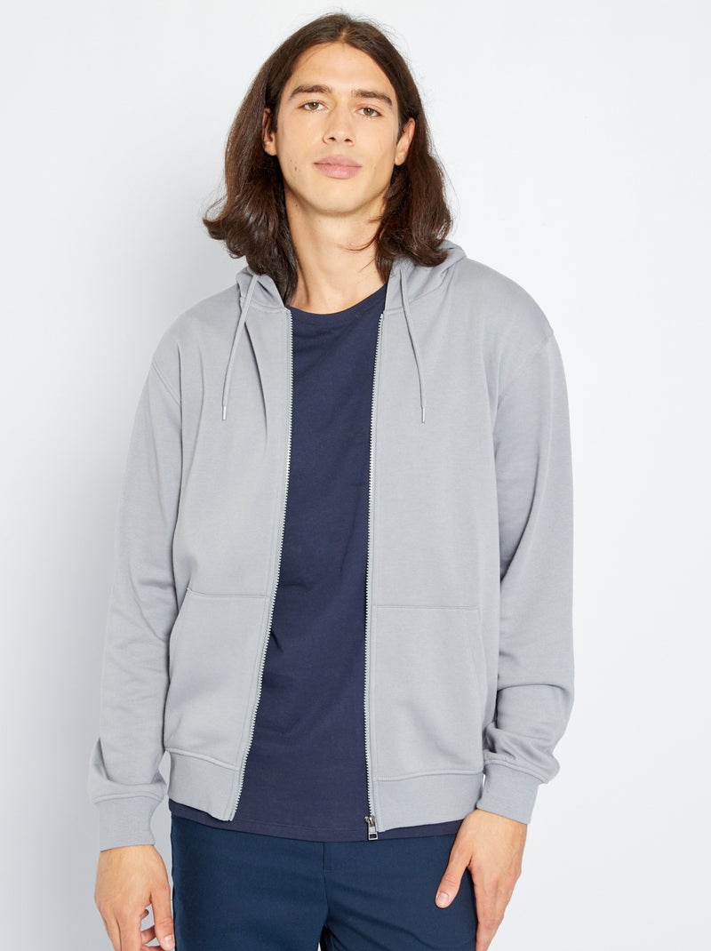 Sudadera con cremallera y capucha AZUL - Kiabi