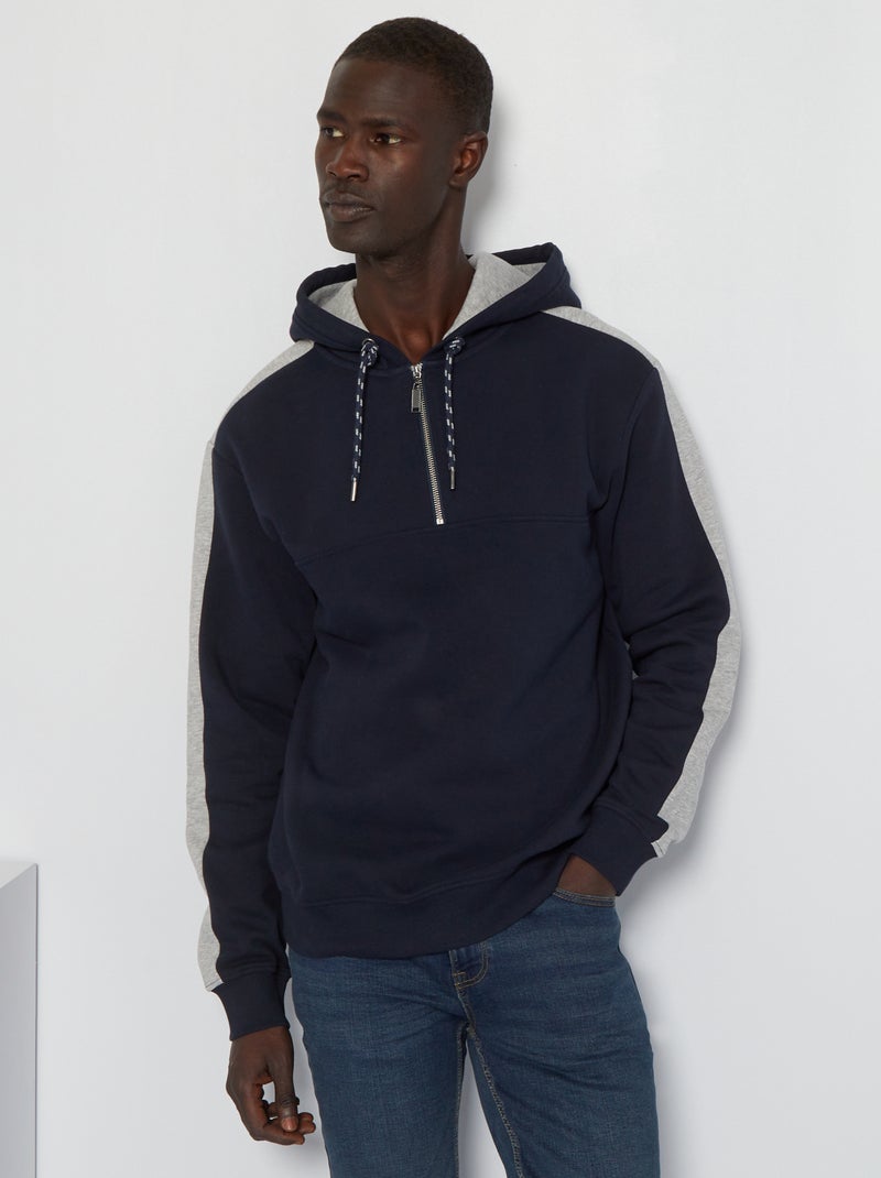 Sudadera con cremallera y capucha AZUL - Kiabi