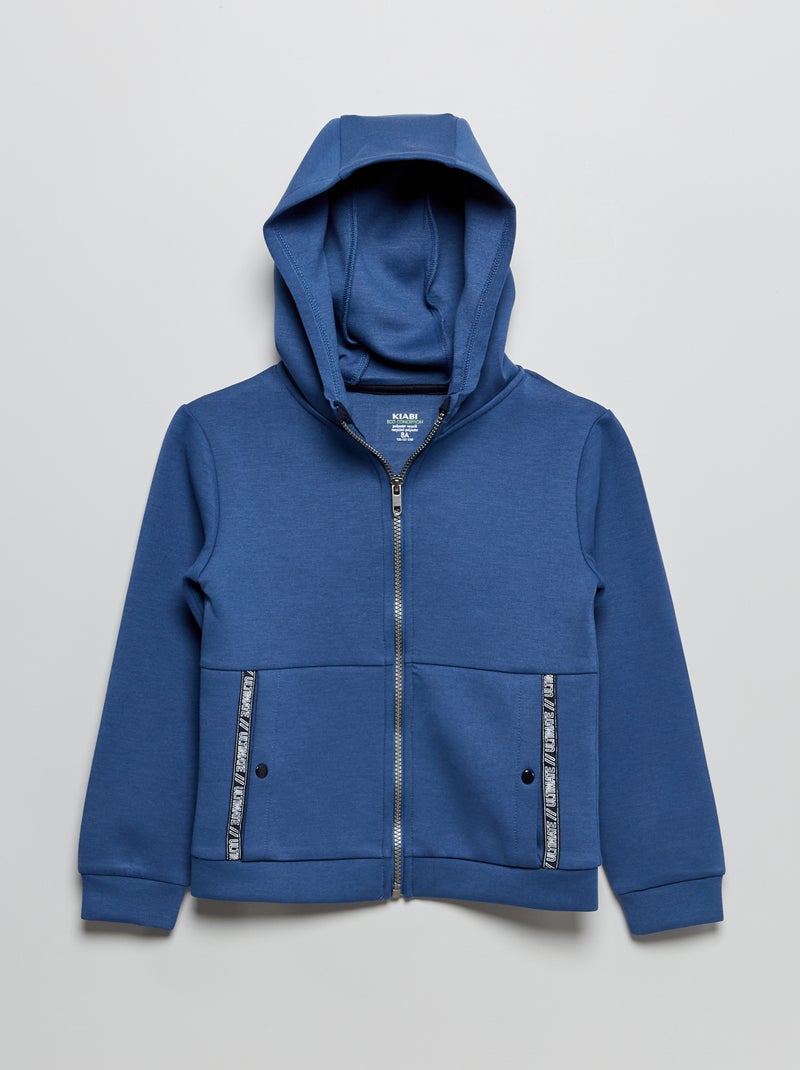 Sudadera con cremallera y capucha AZUL - Kiabi