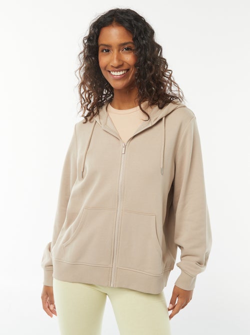 Sudadera con cremallera y capucha básica - Kiabi