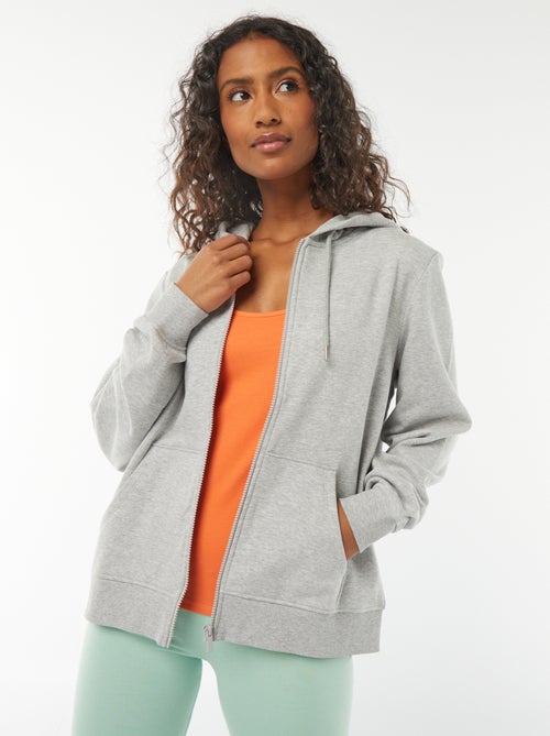 Sudadera con cremallera y capucha básica - Kiabi