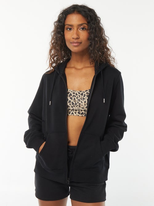 Sudadera con cremallera y capucha básica - Kiabi