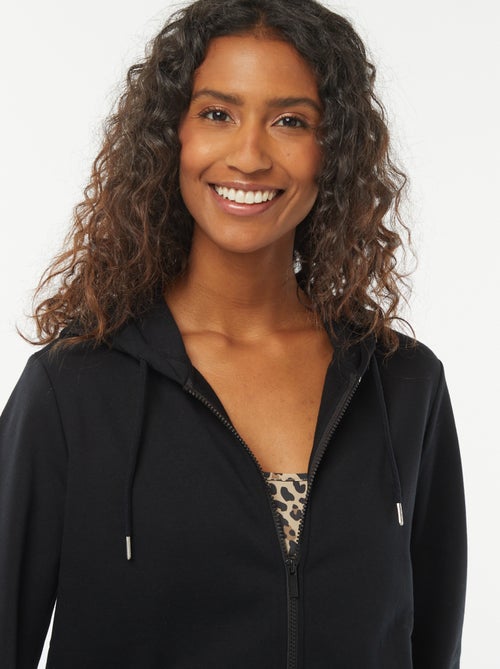 Sudadera con cremallera y capucha básica - Kiabi