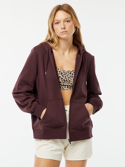 Sudadera con cremallera y capucha básica - Kiabi