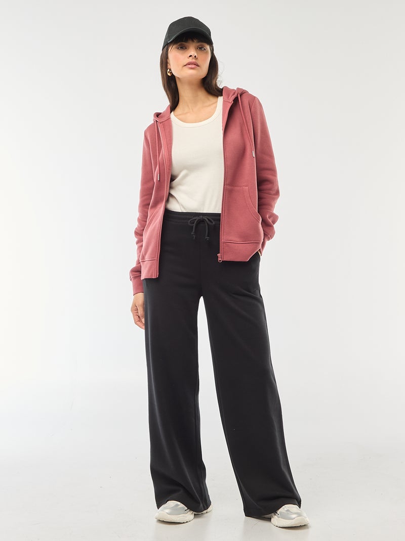 Sudadera con cremallera y capucha básica Rojo - Kiabi