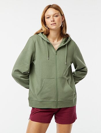 Sudadera con cremallera y capucha básica
