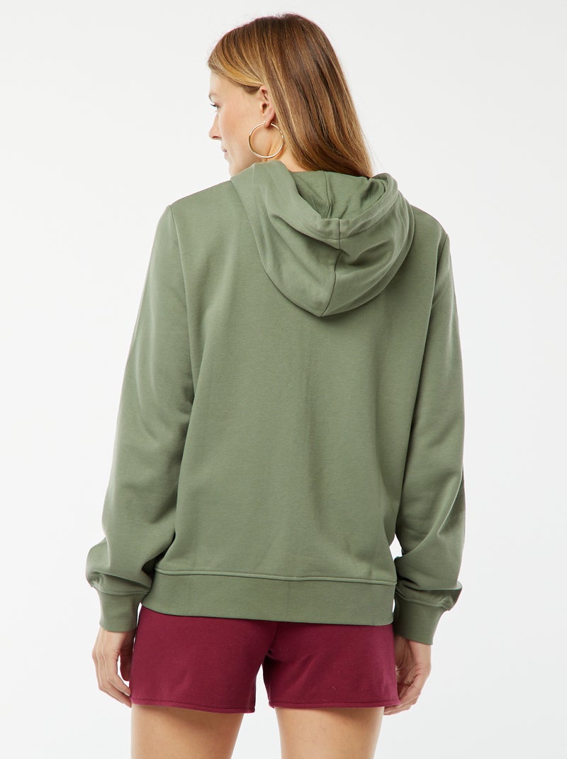 Sudadera con cremallera y capucha básica Verde - Kiabi