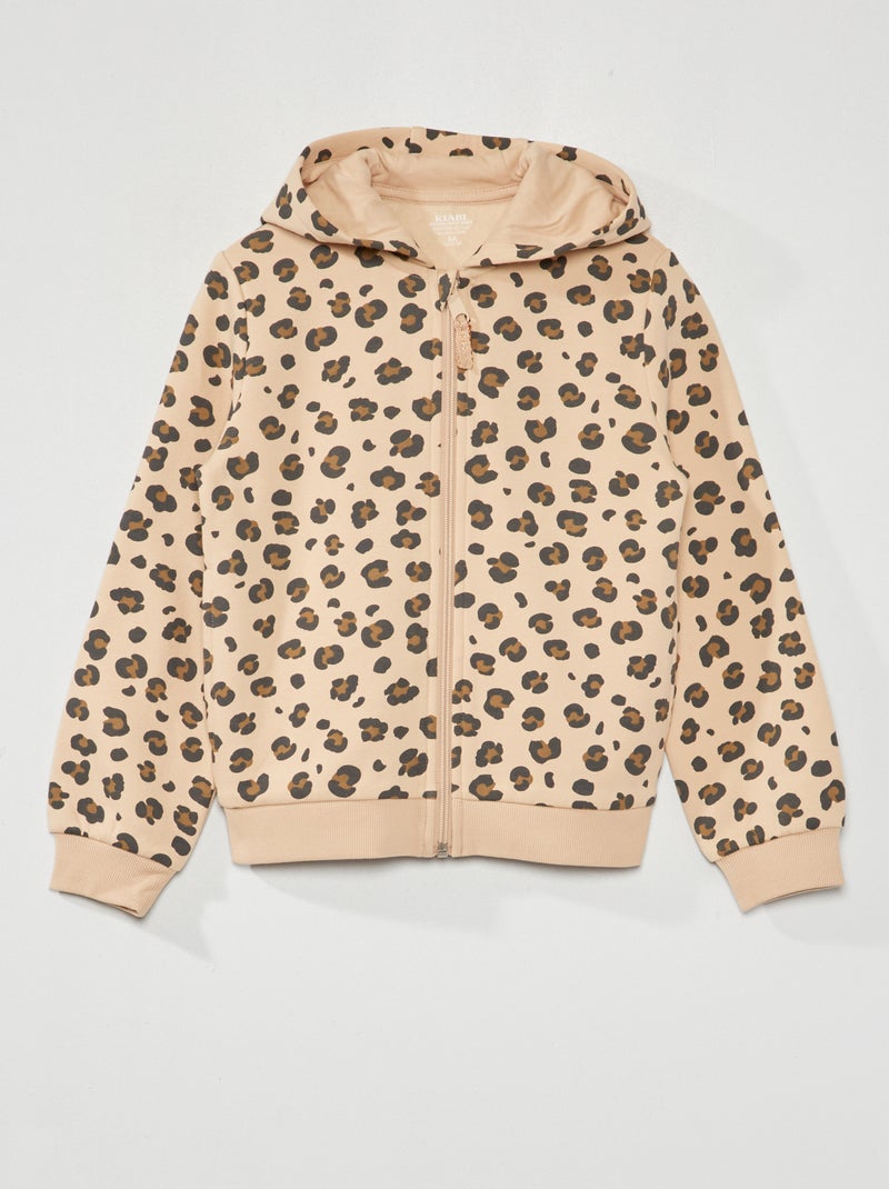Sudadera con cremallera y capucha BEIGE - Kiabi