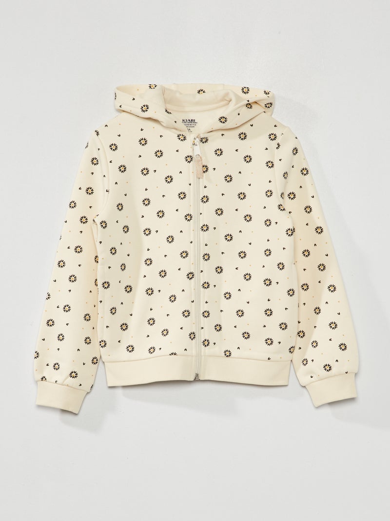 Sudadera con cremallera y capucha BEIGE - Kiabi