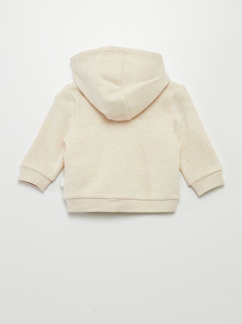 Sudadera con cremallera y capucha BEIGE - Kiabi