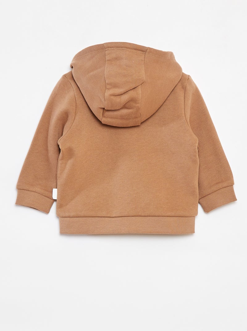 Sudadera con cremallera y capucha Beige - Kiabi