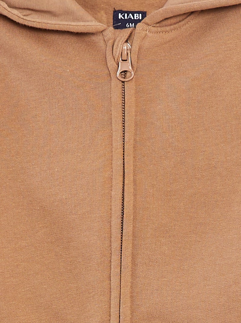 Sudadera con cremallera y capucha Beige - Kiabi