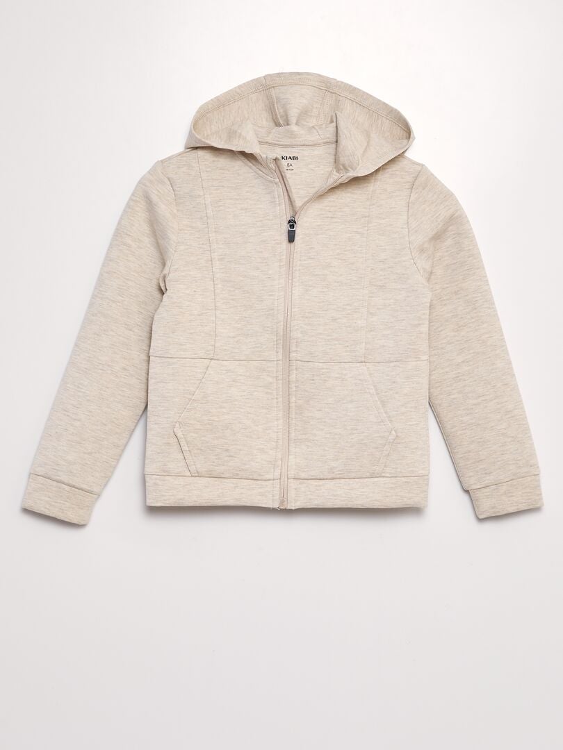 Sudadera con cremallera y capucha BEIGE - Kiabi