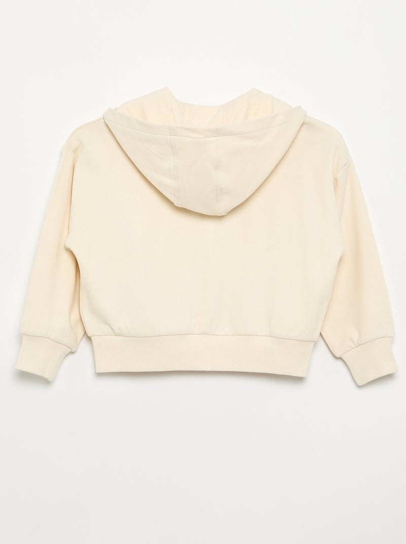 Sudadera con cremallera y capucha Blanco - Kiabi