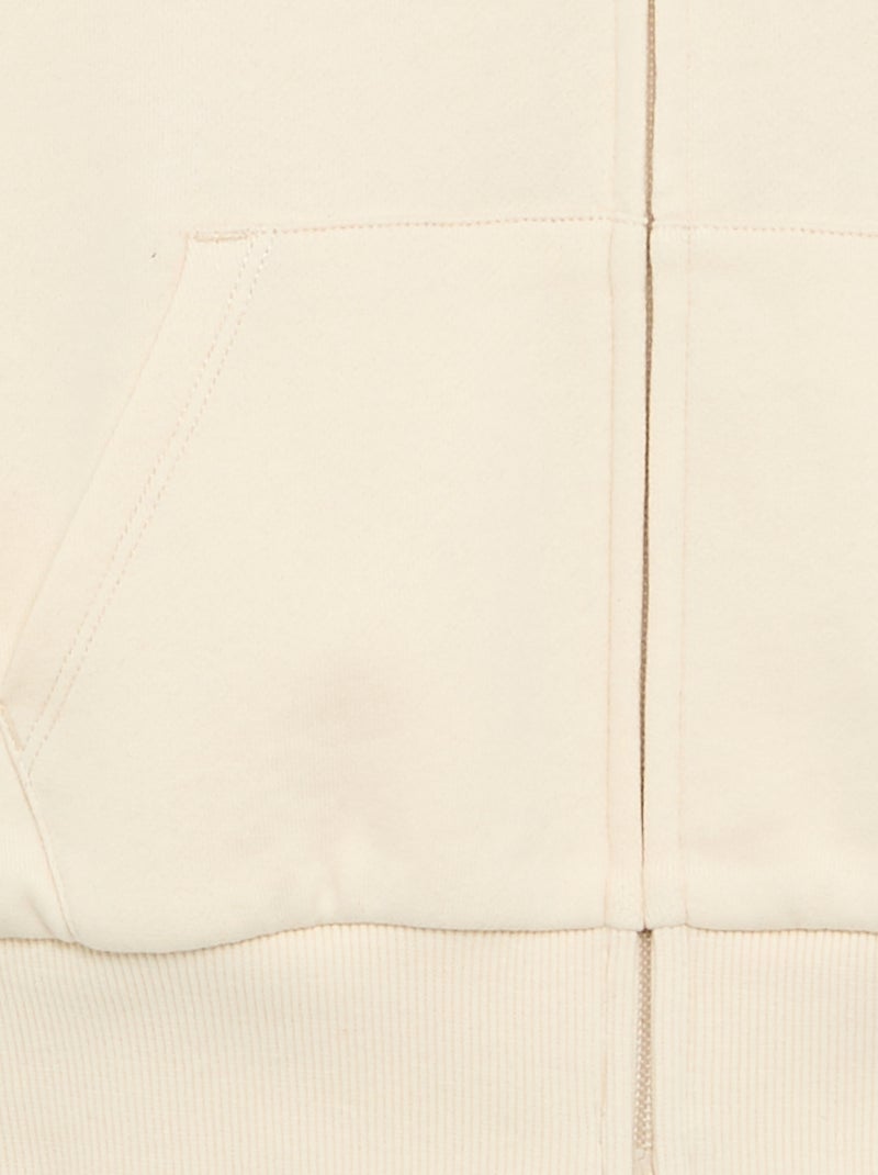 Sudadera con cremallera y capucha Blanco - Kiabi