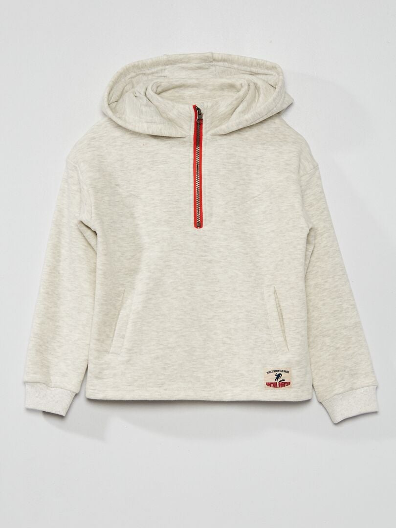 Sudadera Con Cremallera Y Capucha Blanco Kiabi