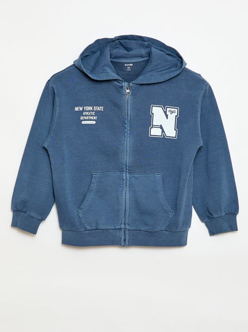 Sudadera con cremallera y capucha con diseño - Kiabi