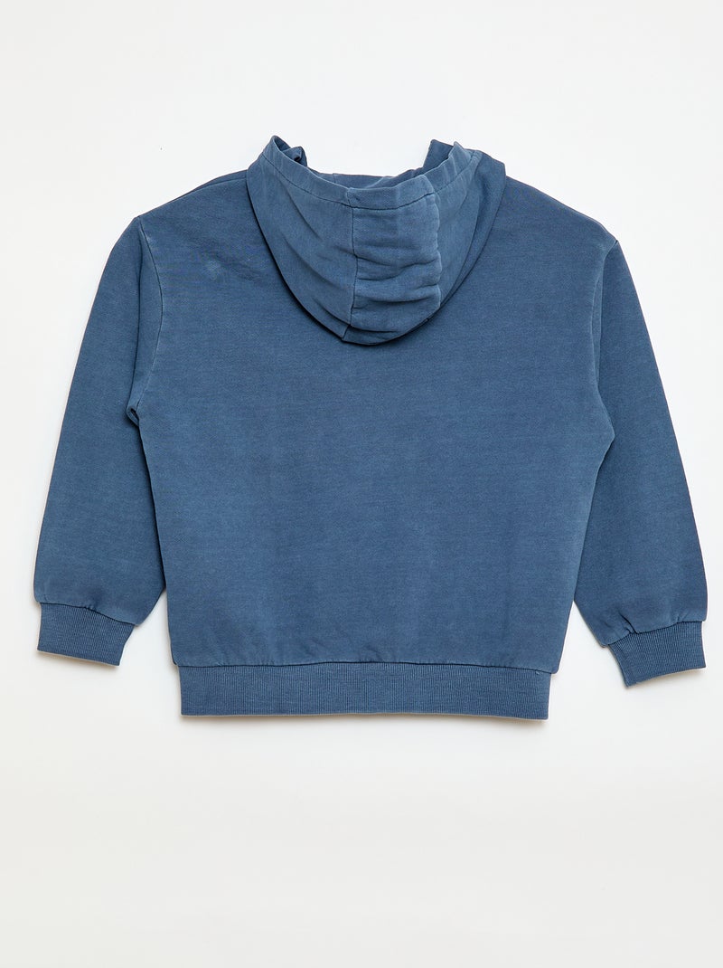 Sudadera con cremallera y capucha con diseño Azul - Kiabi